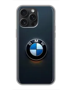 Чохол для iPhone 16 Pro Max з картинкою «Логотип BMW — мінімалізм»