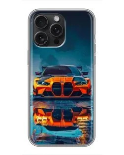 Чехол для iPhone 16 Pro Max с картинкой «BMW — золотая эмблема»