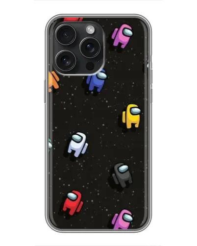 Чохол для iPhone 16 Pro Max з картинкою «Космічний патерн Among Us»