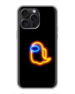 Чохол для iPhone 16 Pro Max з картинкою «Among Us неонове сяйво»