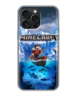 Чохол для iPhone 16 Pro Max з картинкою «Minecraft льодянийсвіт»