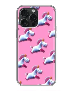 Чохол для iPhone 16 Pro Max з картинкою «Єдинороги на рожевому»