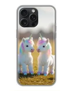 Чохол для iPhone 16 Pro Max з картинкою «Пара єдинорогів»