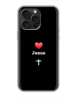 Чохол для iPhone 16 Pro Max з картинкою «Серце - Jesus»
