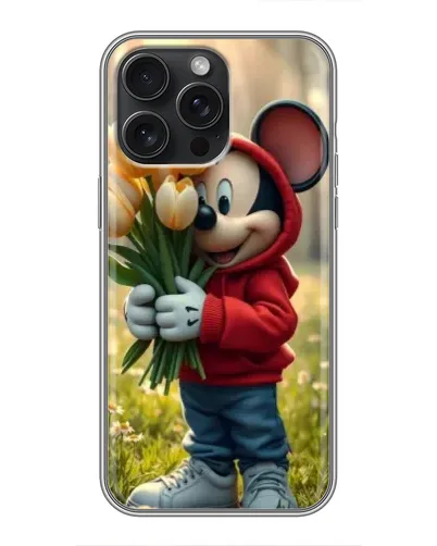 Чохол для iPhone 16 Pro Max з картинкою «Міккі з тюльпанами» Чохол для iPhone 16 Pro Max з картинкою «Міккі з тюльпанами»