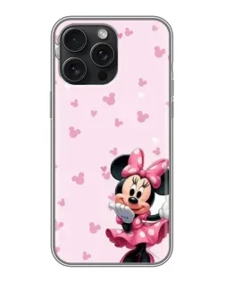 Чохол для iPhone 16 Pro Max з картинкою «Мінні Маус та сердечка»
