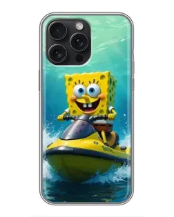 Чохол для iPhone 16 Pro Max з картинкою «Спанч Боб на гідроциклі» Чохол для iPhone 16 Pro Max з картинкою «Спанч Боб на гідроциклі»