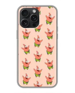 Чохол для iPhone 16 Pro Max з картинкою «Патрік Стар паттерн»