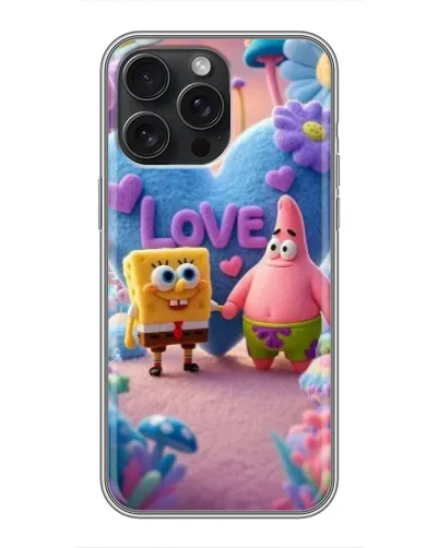 Чехол для iPhone 16 Pro Max с картинкой «Губка Боб Патрик»