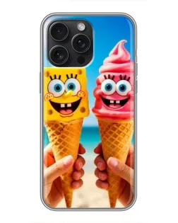 Чохол для iPhone 16 Pro Max з картинкою «Спанч Боб морозиво»