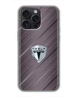 Чохол для iPhone 16 Pro Max з картинкою «Металева текстура Tesla»
