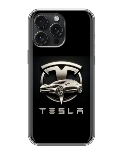 Чохол для iPhone 16 Pro Max з картинкою «Tesla — срібне авто» Чохол для iPhone 16 Pro Max з картинкою «Tesla — срібне авто»