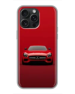 Чехол для iPhone 16 Pro Max с картинкой «Красный Mercedes AMG»