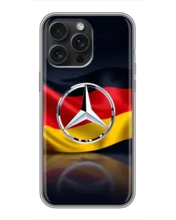 Чохол для iPhone 16 Pro Max з картинкою «Mercedes — прапор Німеччини»