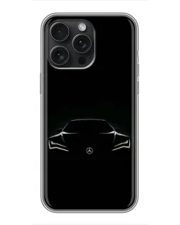 Чохол для iPhone 16 Pro Max з картинкою «Mercedes — силует авто»