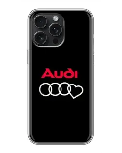 Чохол для iPhone 16 Pro Max з картинкою «Логотип Audi Heart»
