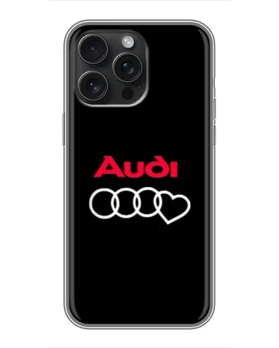 Чохол для iPhone 16 Pro Max з картинкою «Логотип Audi Heart»