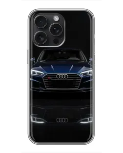 Чохол для iPhone 16 Pro Max з картинкою «Audi — нічне відображення»