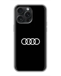 Чохол для iPhone 16 Pro Max з картинкою «Audi White Logo»