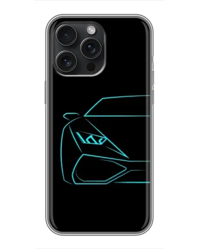 Чохол для iPhone 16 Pro Max з картинкою «Блакитний силует Lamborghini» Чохол для iPhone 16 Pro Max з картинкою «Блакитний силует Lamborghini»