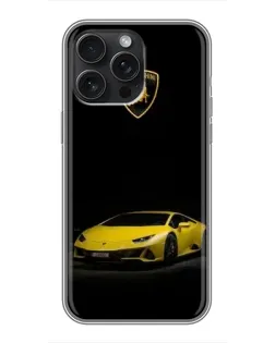 Чохол для iPhone 16 Pro Max з картинкою «Lamborghini жовтий акцент»