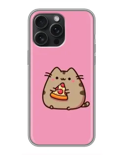 Чехол для iPhone 16 Pro Max с картинкой «Пушин с пиццей»