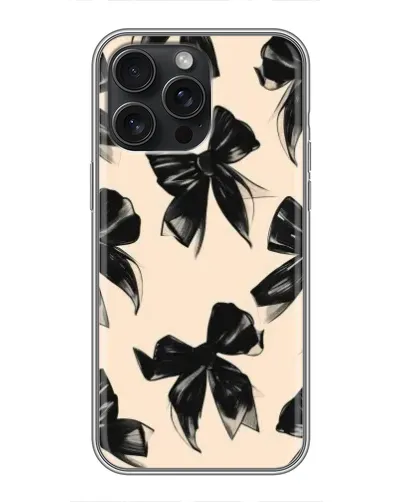 Чехол для iPhone 16 Pro Max с картинкой «Паттерн черные банты» Чехол для iPhone 16 Pro Max с картинкой «Паттерн черные банты»