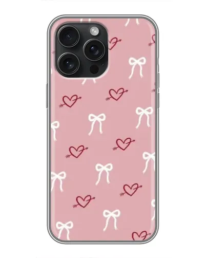 Чохол для iPhone 16 Pro Max з картинкою «Серця та банти»