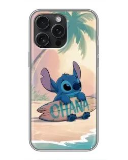 Чехол для iPhone 16 Pro Max с картинкой «Стич на серфе»