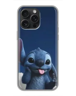 Чехол для iPhone 16 Pro Max с картинкой «Стич в облаках»