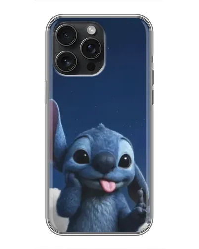 Чехол для iPhone 16 Pro Max с картинкой «Стич в облаках»