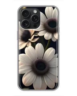 Чохол для iPhone 16 Pro Max з картинкою «Білі маргаритки макро»