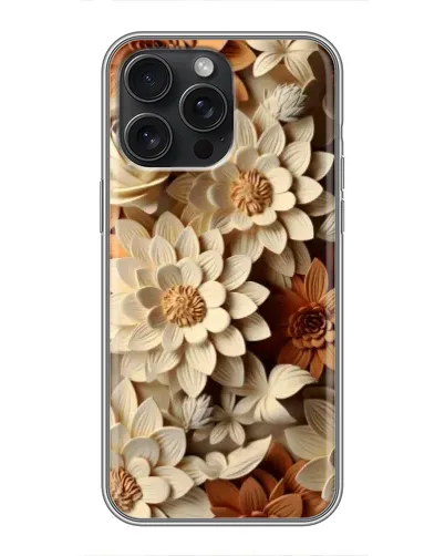 Чохол для iPhone 16 Pro Max з картинкою «Бежевий флористичний декор» Чохол для iPhone 16 Pro Max з картинкою «Бежевий флористичний декор»