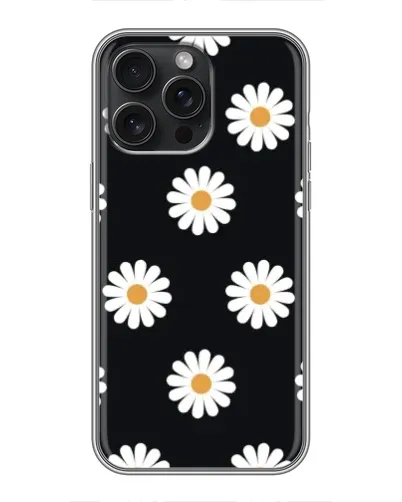 Чехол для iPhone 16 Pro Max с картинкой «Ромашки на черном» Чехол для iPhone 16 Pro Max с картинкой «Ромашки на черном»