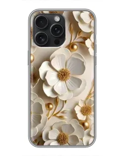 Чохол для iPhone 16 Pro Max з картинкою «Білі паперові квіти»