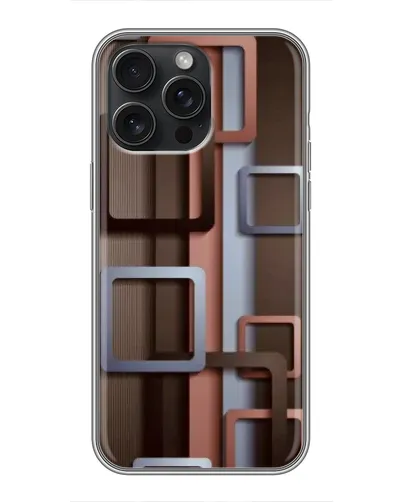 Чохол для iPhone 16 Pro Max з картинкою «Коричневі об'ємні квадрати» Чохол для iPhone 16 Pro Max з картинкою «Коричневі об'ємні квадрати»