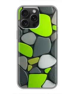 Чохол для iPhone 16 Pro Max з картинкою «Яскрава неонова галька»