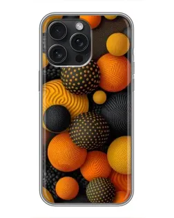 Чохол для iPhone 16 Pro Max з картинкою «Об'ємні помаранчеві сфери»