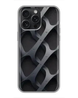 Чохол для iPhone 16 Pro Max з картинкою «Об'ємне сіре плетіння»
