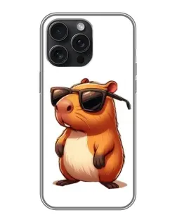Чохол для iPhone 16 Pro Max з картинкою «Капібара в окулярах»