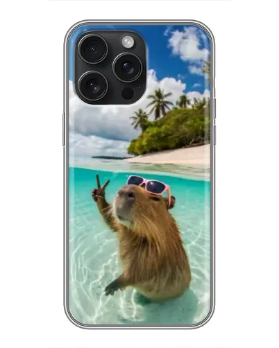 Чохол для iPhone 16 Pro Max з картинкою «Капібара на морі» Чохол для iPhone 16 Pro Max з картинкою «Капібара на морі»