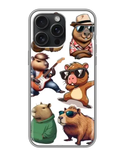 Чохол для iPhone 16 Pro Max з картинкою «Круті капібари музиканти» Чохол для iPhone 16 Pro Max з картинкою «Круті капібари музиканти»