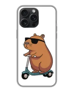 Чохол для iPhone 16 Pro Max з картинкою «Капібара на самокаті»