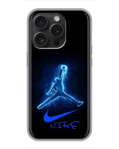 Чохол для iPhone 16 Pro з картинкою «Jordan Neon Blue»