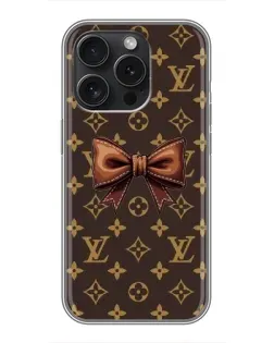 Чохол для iPhone 16 Pro з картинкою «LV з бантом»