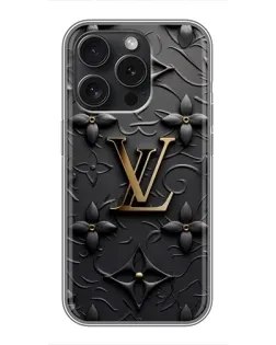Чохол для iPhone 16 Pro з картинкою «Шкіряна текстура LV»