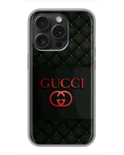 Чохол для iPhone 16 Pro з картинкою «Gucci — стьобаний чорний»