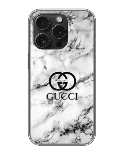 Чохол для iPhone 16 Pro з картинкою «Gucci — мармуровий шик»