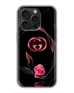 Чохол для iPhone 16 Pro з картинкою «Gucci — неонова троянда»