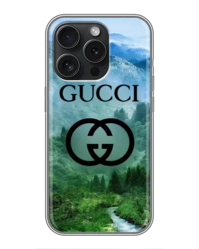 Чохол для iPhone 16 Pro з картинкою «Gucci — гірський пейзаж»